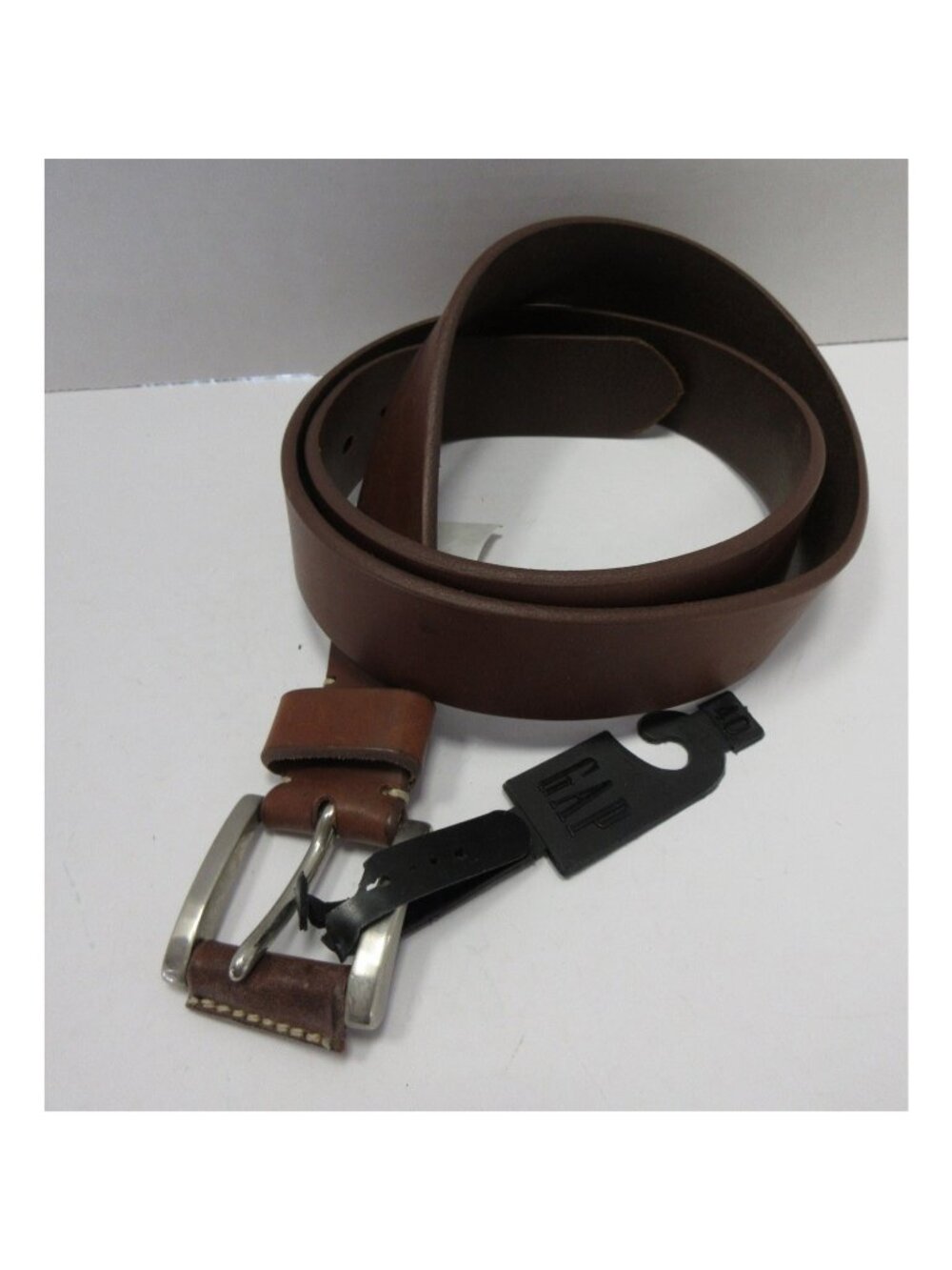 VGT Gap Belt 40 Genuine Italian Leather Silver Buckle Made in USA NEW